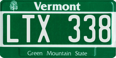 VT license plate LTX338