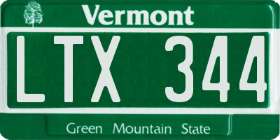 VT license plate LTX344