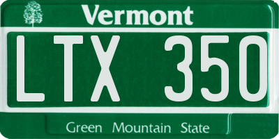 VT license plate LTX350