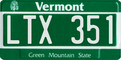 VT license plate LTX351