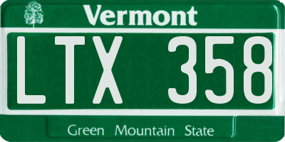VT license plate LTX358