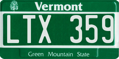 VT license plate LTX359