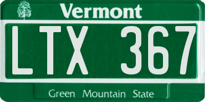VT license plate LTX367