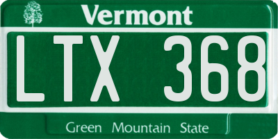 VT license plate LTX368