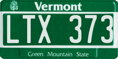 VT license plate LTX373