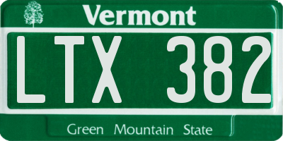 VT license plate LTX382