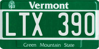 VT license plate LTX390