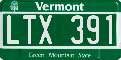 VT license plate LTX391