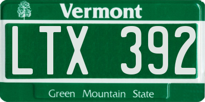 VT license plate LTX392