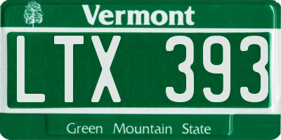 VT license plate LTX393