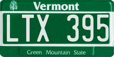 VT license plate LTX395