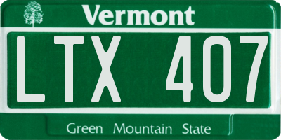 VT license plate LTX407