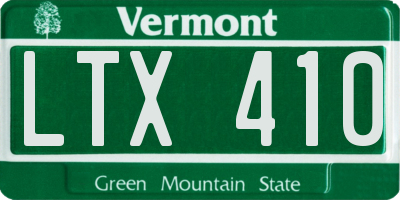 VT license plate LTX410