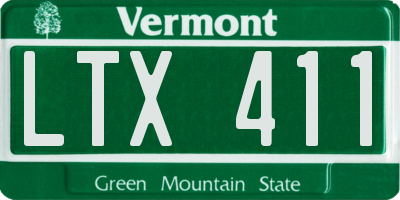 VT license plate LTX411
