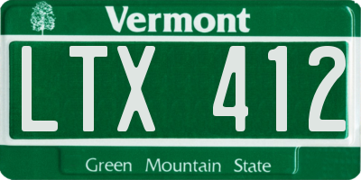 VT license plate LTX412
