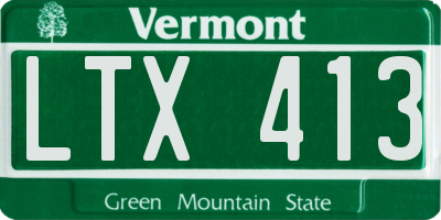 VT license plate LTX413