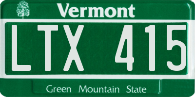 VT license plate LTX415
