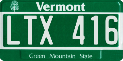 VT license plate LTX416
