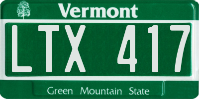 VT license plate LTX417
