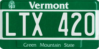 VT license plate LTX420