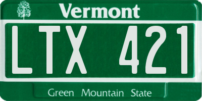 VT license plate LTX421