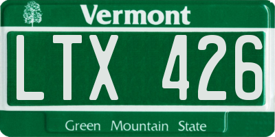 VT license plate LTX426
