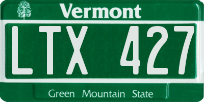 VT license plate LTX427