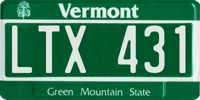 VT license plate LTX431