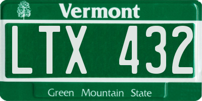 VT license plate LTX432
