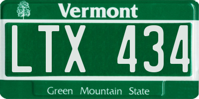 VT license plate LTX434