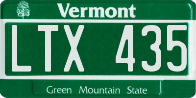 VT license plate LTX435