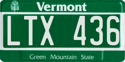 VT license plate LTX436