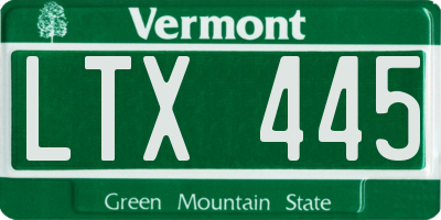 VT license plate LTX445