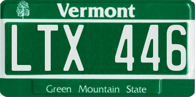 VT license plate LTX446