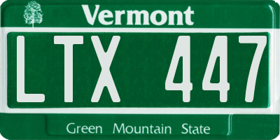 VT license plate LTX447