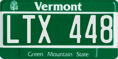 VT license plate LTX448