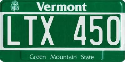 VT license plate LTX450