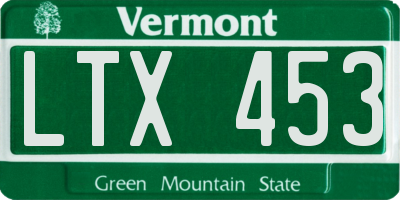 VT license plate LTX453