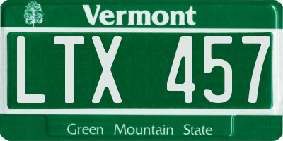 VT license plate LTX457