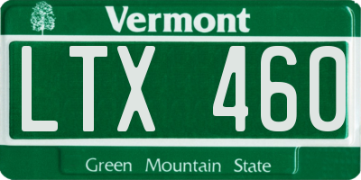 VT license plate LTX460