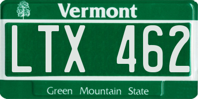 VT license plate LTX462