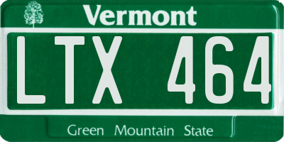 VT license plate LTX464