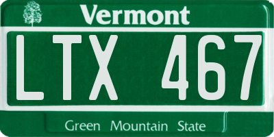 VT license plate LTX467