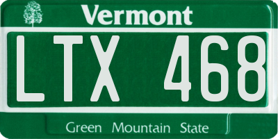 VT license plate LTX468
