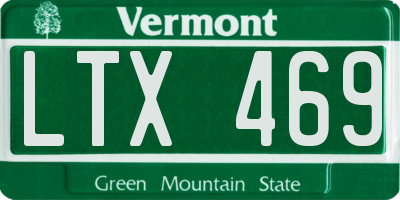VT license plate LTX469