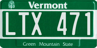 VT license plate LTX471