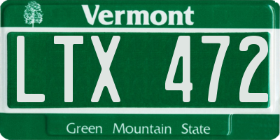 VT license plate LTX472