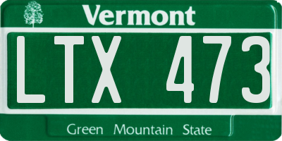 VT license plate LTX473