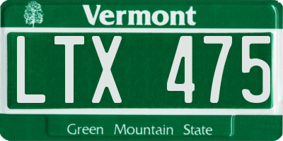 VT license plate LTX475