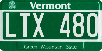 VT license plate LTX480